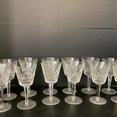 C255 Set of 12 Waterford Crystal Lismore White Wine Goblets