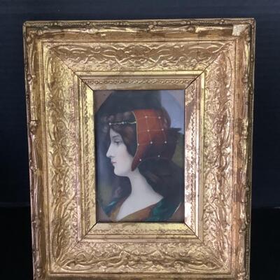 C261 Antique Gold Gilt Frame with Paper Print