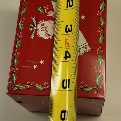 Lot 17: Vintage Beaucraft Metal Christmas List Box and Vintage Felt Christmas Stocking