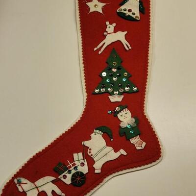 Lot 17: Vintage Beaucraft Metal Christmas List Box and Vintage Felt Christmas Stocking