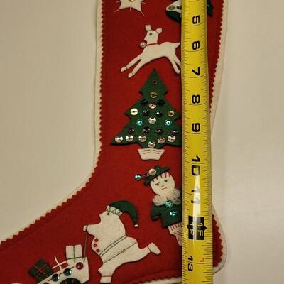 Lot 17: Vintage Beaucraft Metal Christmas List Box and Vintage Felt Christmas Stocking