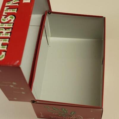 Lot 17: Vintage Beaucraft Metal Christmas List Box and Vintage Felt Christmas Stocking