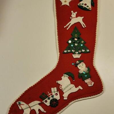 Lot 17: Vintage Beaucraft Metal Christmas List Box and Vintage Felt Christmas Stocking