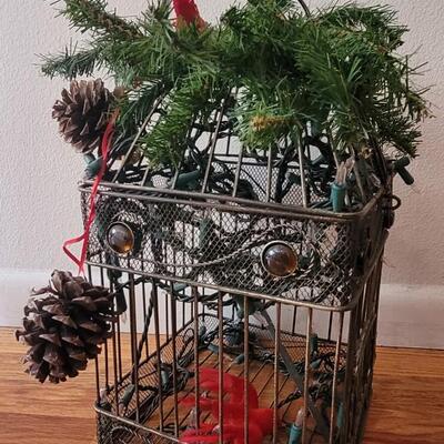 Lot 19: Vintage Christmas Bird Cage