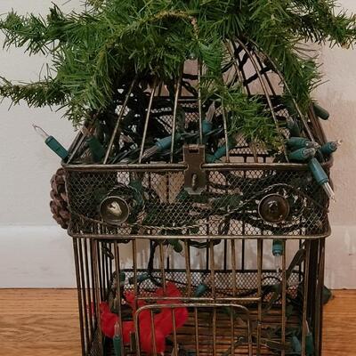 Lot 19: Vintage Christmas Bird Cage