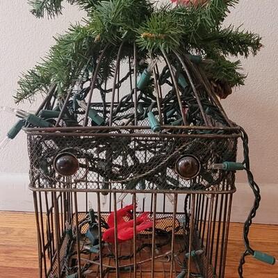 Lot 19: Vintage Christmas Bird Cage