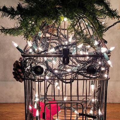 Lot 19: Vintage Christmas Bird Cage