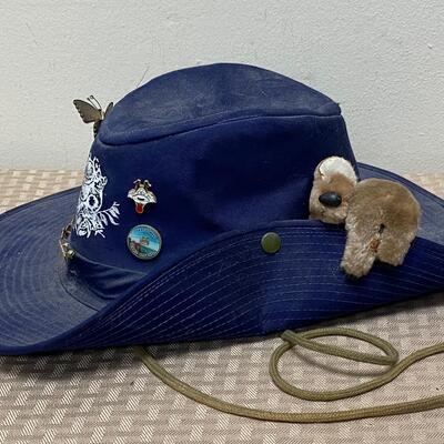 Pair of Vintage Hats with Pins and Buttons