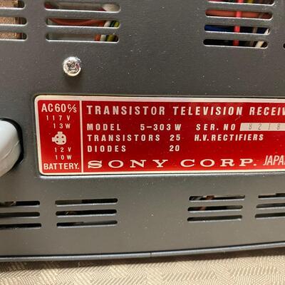 Vintage Retro Sony Portable Micro TV 5-303W Works