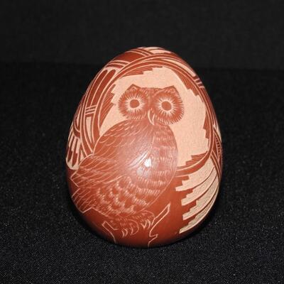 Owl Pottery Egg