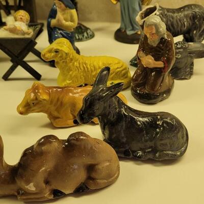 Lot 33: Vintage German Creche - Christmas Nativity