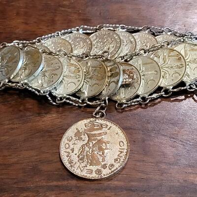 Lot 35: Vintage 1950's Mexican Coin Bracelet