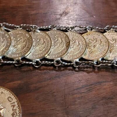 Lot 35: Vintage 1950's Mexican Coin Bracelet