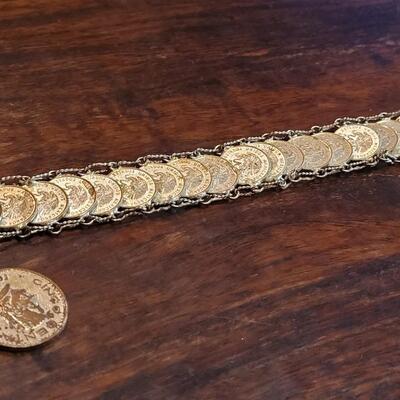 Lot 35: Vintage 1950's Mexican Coin Bracelet
