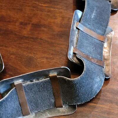 Lot 36: Old Pawn Navajo Sterling & Turquoise Concho Belt