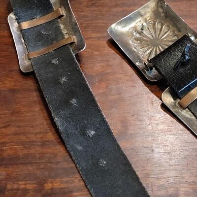 Lot 36: Old Pawn Navajo Sterling & Turquoise Concho Belt