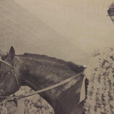 Vintage Framed Photograph Print of the Racehorse Citation After Winning the Hollywood Gold Cup by Vic Stein