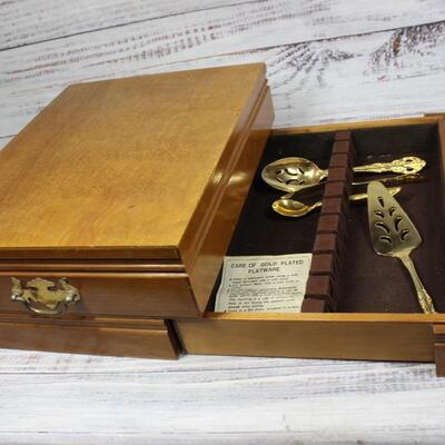 Vintage 66 Piece Set of 1847 Rogers Bros Gold Plated Flatware Kitchenware