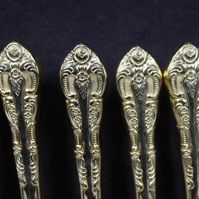 Vintage 66 Piece Set of 1847 Rogers Bros Gold Plated Flatware Kitchenware