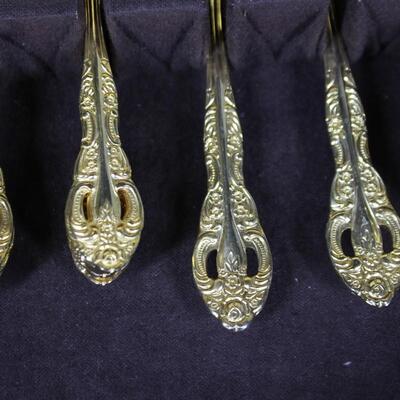 Vintage 66 Piece Set of 1847 Rogers Bros Gold Plated Flatware Kitchenware