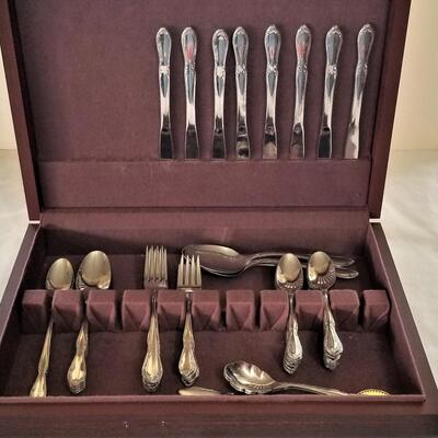Lot #210  Rogers Stainless Steel Cutlery Set in Box - 0ver 60 Pieces