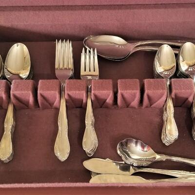 Lot #210  Rogers Stainless Steel Cutlery Set in Box - 0ver 60 Pieces