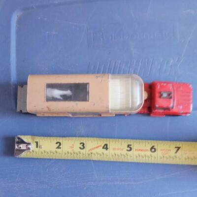 LOT 85  MATCH BOX TOY TRUCK AND TRAILER