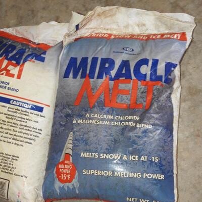 Two 50 pound bags of miracle melt
