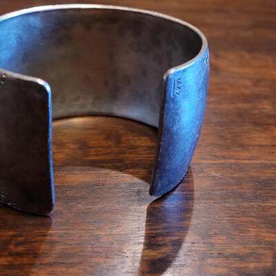 Lot 43: Old Pawn Sterling Stamped Cuff Bracelet