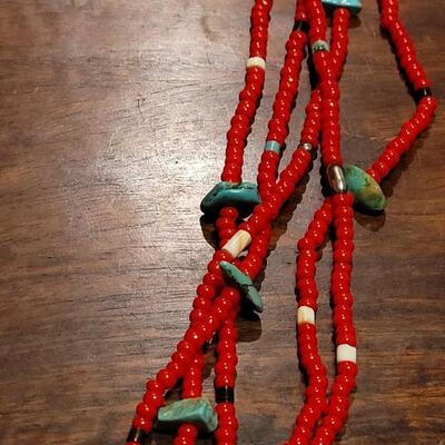 Lot 44: Old Pawn Beaded Necklace