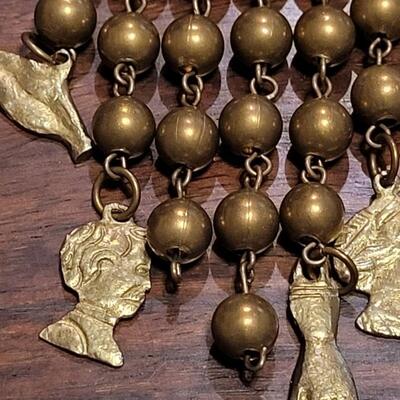 Lot 45: Vintage Brass Mexican Milagros Charm Brooch