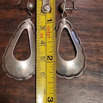 Lot 46: Vintage Sterling Stamped Navajo Earrings