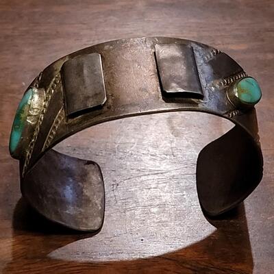 Lot 50: Old Pawn Navajo Sterling Watch Cuff