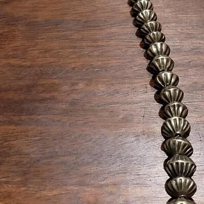 Lot 52: Old Pawn Navajo Stamped Graduated Bead Necklace