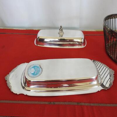 Silver plate Butter Dish and Basket