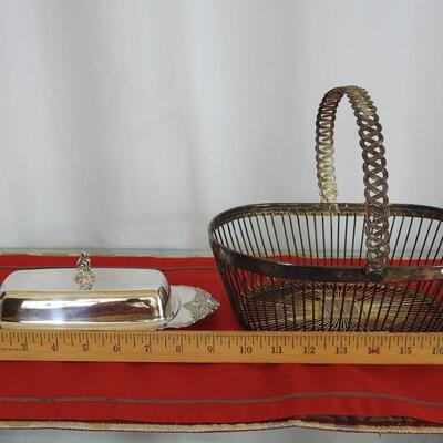 Silver plate Butter Dish and Basket