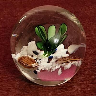 Lot 64: Glass Paperweight with Underwater Scene