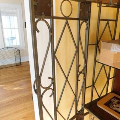 Contemporary Metal Iron Tube Frame Double Door Wine Cabinet (No Contents)