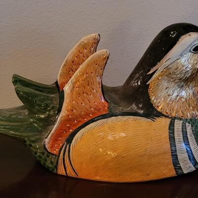 Lot 84: Mexican Folk Art Cartonería -  Large Paper Mache Handpainted Bird Sculpture