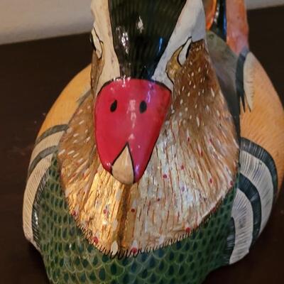 Lot 84: Mexican Folk Art Cartonería -  Large Paper Mache Handpainted Bird Sculpture