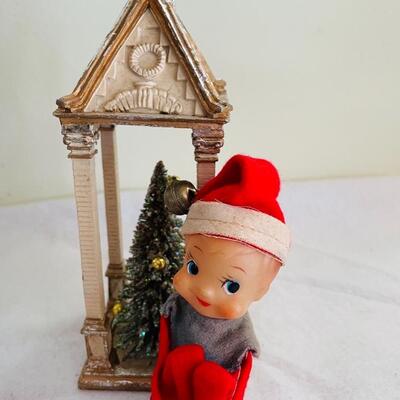 ST VINTAGE ELF WITH CHRISTMAS TREE