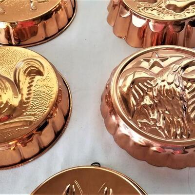 Lot #221  Lot of 5 Decorative Copper Molds