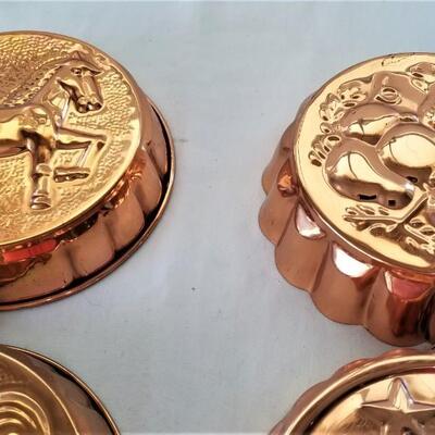 Lot #221  Lot of 5 Decorative Copper Molds