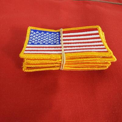 Iron On Patches American Flags and Pegasus Mobile Oil
