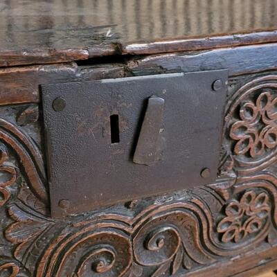 Lot 101: Antique Carved Spanish Small Chest