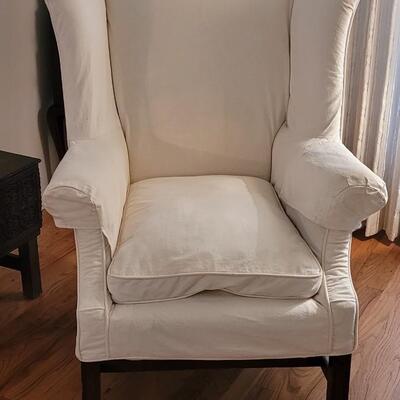 Lot 102: Queen Anne Chair with Canvas Cover