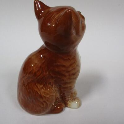 Vintage Beswick Ginger Orange Cat Figurine England - Stamped