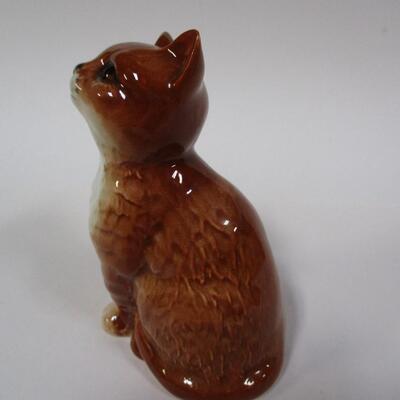 Vintage Beswick Ginger Orange Cat Figurine England - Stamped