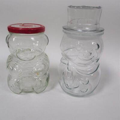 Snowman Clear Jar & Grape Jelly Bear Jar