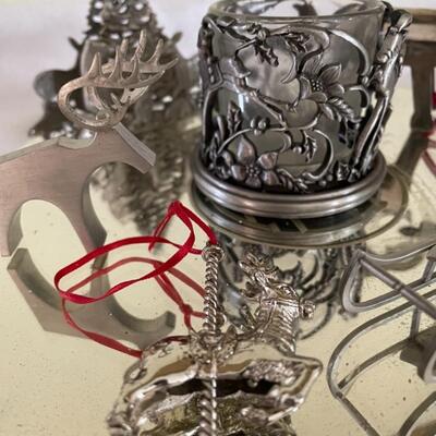 ST VINTAGE SILVER METALS COLLECTION OF HOLIDAY DECORATION